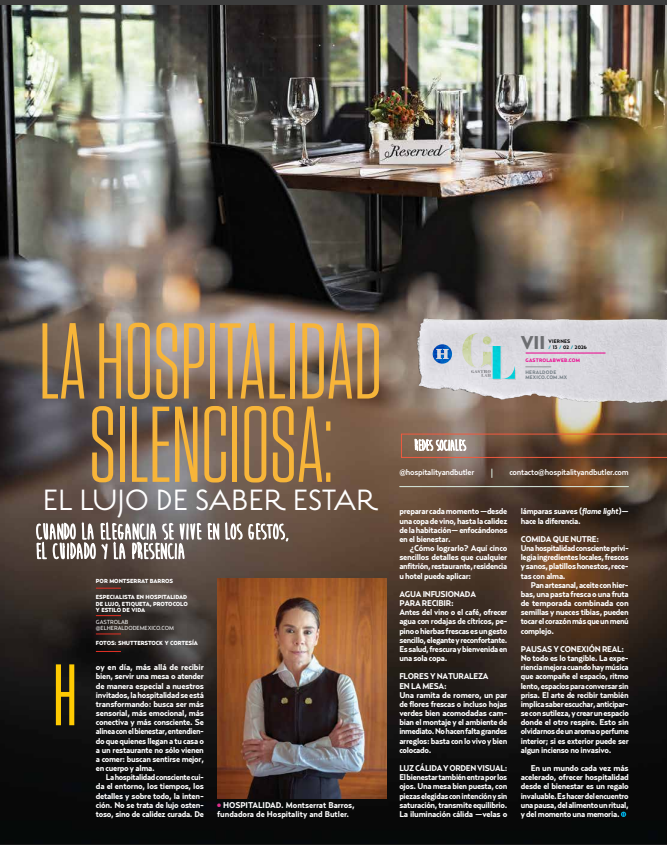La Hospitalidad Silenciosa: El Lujo de Saber Estar. (Gastrolab, Heraldo Media Group)